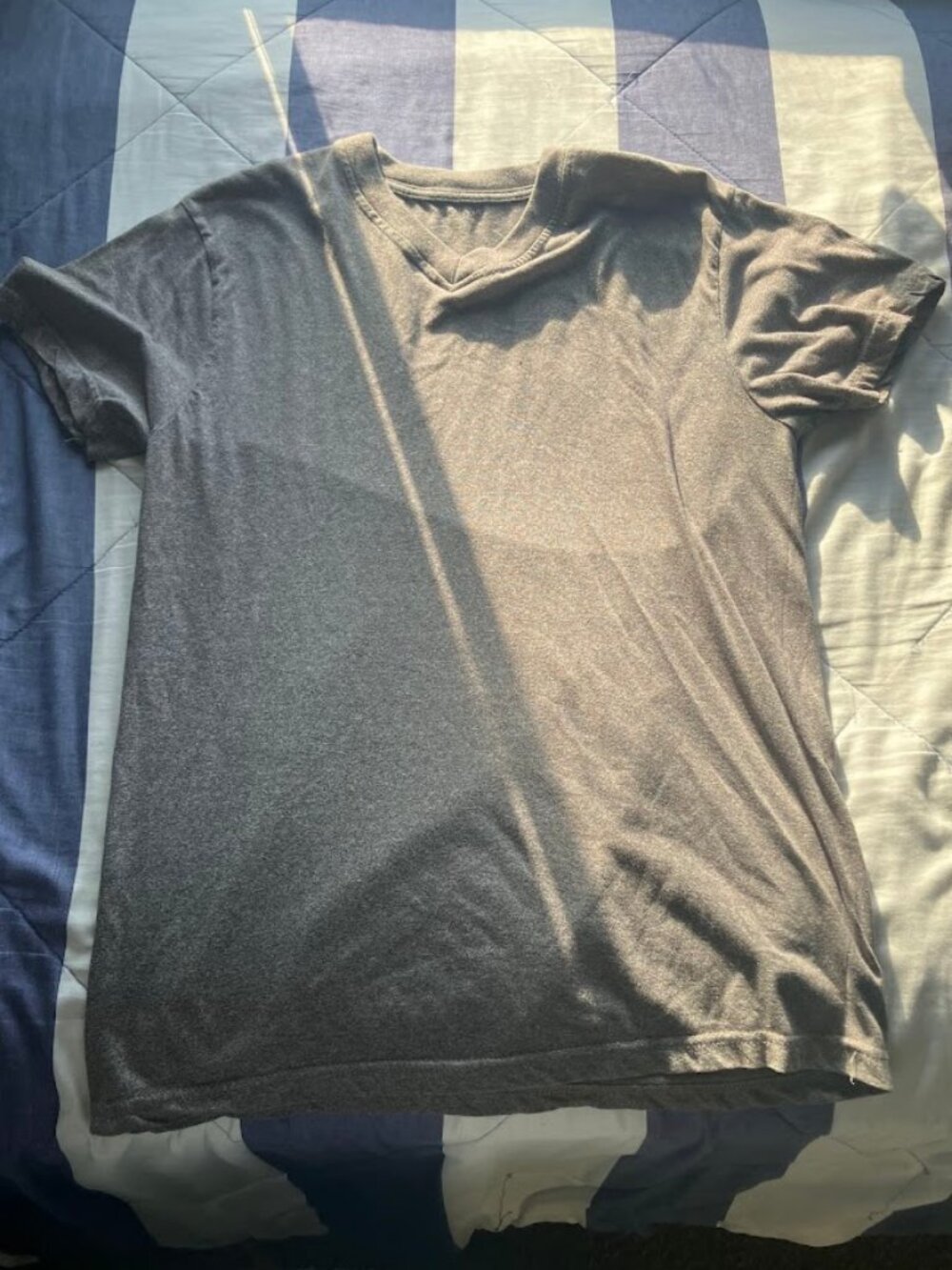 Dark grey v-neck t-shirt